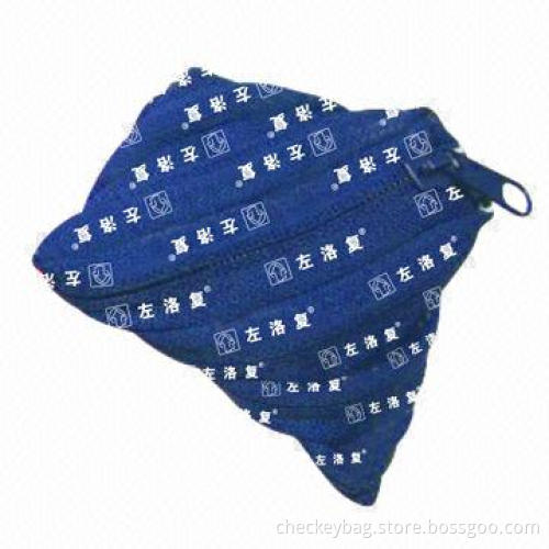 Coin Purses, Made of Plastic Zipper #3 and Polyester